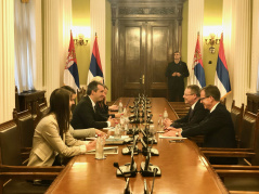 3 October 2022 National Assembly Speaker Dr Vladimir Orlic in meeting with the Ambassador of Canada to the Republic of Serbia H.E. Giles Norman